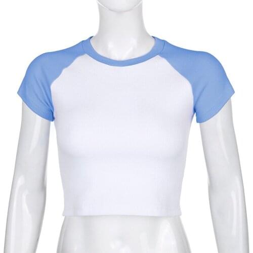 Sexy Crop Top T-Shirt Round Neck Short Sleeve Yoga Top Sweatshirt Women’ s Short Tops Sport Shirt Workout Tops /BY