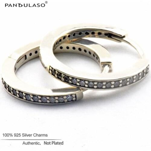 Brand Signature Earrings with Clear CZ Fashion Female Jewelry Sterling silver Earrings For Woman Jewelry Making