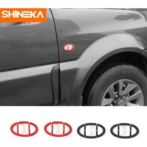 SHINEKA Metal Side Fender Turn Signal Light Cover Trim Anti-collision Lamp Guards Frame Car-Styling For Suzuki Jimny 2007