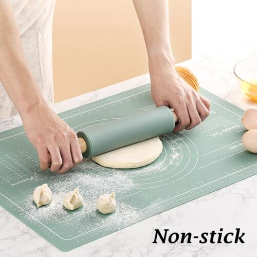 Kitchen Silicone Kneading Dough Mat With Scale Non-Stick Pastry Rolling Dough Pad Green Pizza Dough Maker Baking Mat Oven Sheet