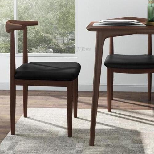 Dining Chair Home Backrest Imitation Solid Wood Chair Nordic Simple Restaurant Separate Horn Chair Armchair Stool