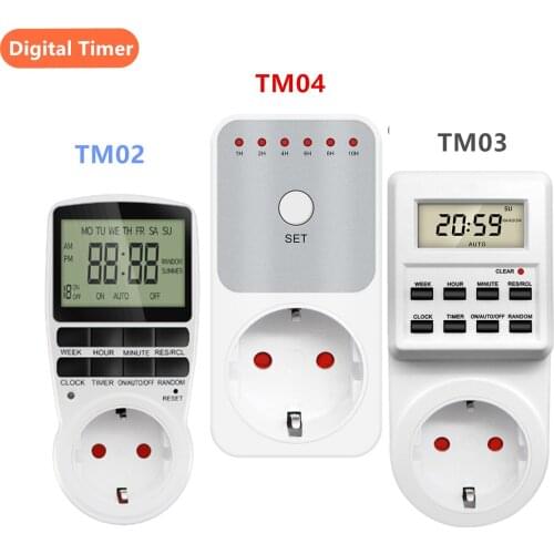 TM02 /TM03 /TM04 Electronic Digital Timer Kitchen Timer Socket Outlet Programmable Timing Power Metering Socket 43% OFF