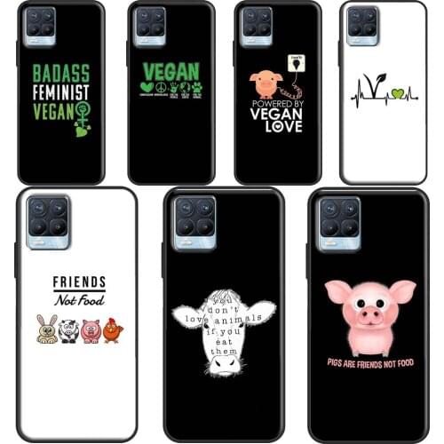 Vegetarian VEGAN ANIMAL LOVE VEGGIE For OPPO Realme 8 Pro Q3 6 7 Pro GT Neo C3 C21 Case For OnePlus 9 8 Pro Nord 8T 9R Cover