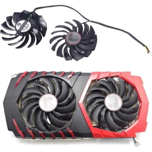 Happstuustoy 2 PLD10010S12HH FOR MSI Radeon RX480 580 GTX1080Ti 1070 Graphics Card Cooler Fan