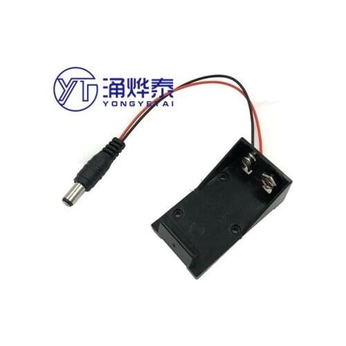YYT 2PCS 9V Battery Holder Box Case Wire Lead with Plug 5.5*2.1mm DIY