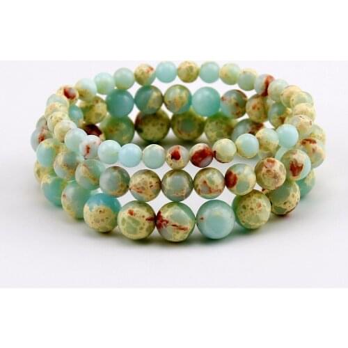 Yoga Buddha Bracelet Women Jewelry 6/8/10mm Sea Sediment Imperial Stone Bracelet Men Chakra Mens Bracelets