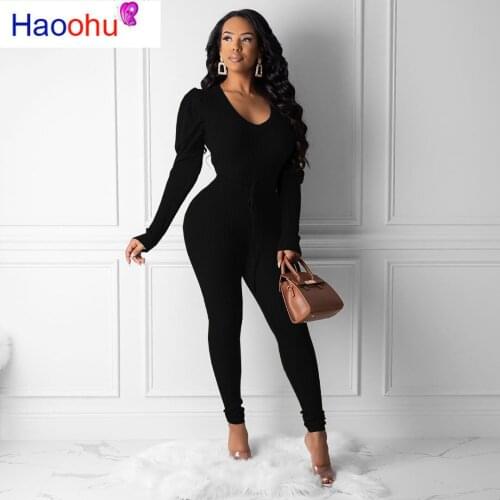 Winter Women Set Full Puff Sleeve Knitted Tracksuit V-Neck Tops Pants Suit Two Piece Set Night Club Sportswear Outfits