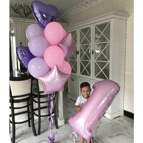 1-Year-Old Boy Girl Birthday Party Balloons Baby Shower Balloon 40inch Number 1st Birthday Party Star Confetti Decor Balloons