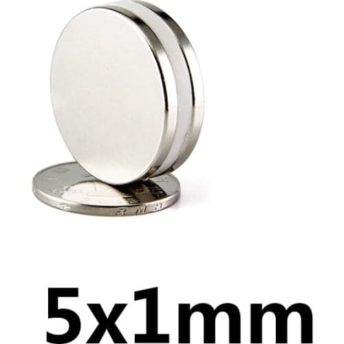 10/50/100pcs Thin Neodymium Strong Magnet 5x1mm Permanent Small Round Magnet 5x1mm Powerful Magnets Disc 5*1 mm