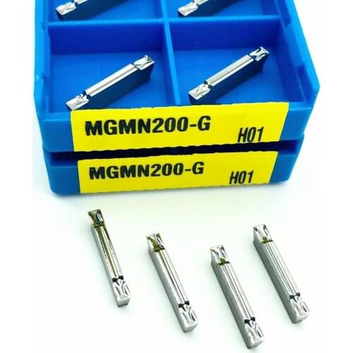 10PCS MGMN200-G H01 carbide insert groove aluminum machining tool CNC turning insert MGEHR milling tool