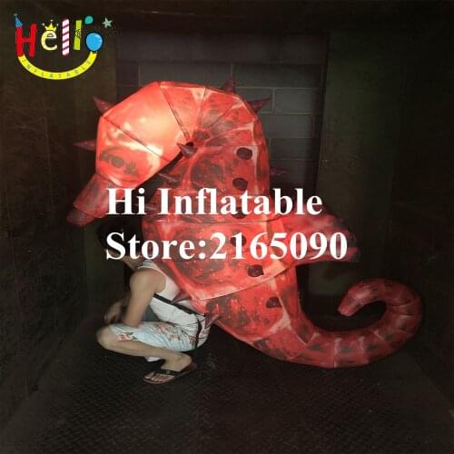 2 m high best selling new design led movie cartoon seahorse inflatable mascot