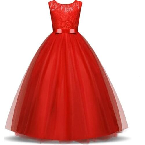 2021 New Dress Girls Casual Party Wedding Lace Embroidery Princess Dresses for Girls Formal Prom Dress Girls Costume Christmas