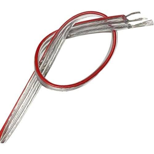 3pin Transparent Flat cable 17 strands of copper wire 5.4mm diameter positive negative pole insulated LED harness wiring 5M