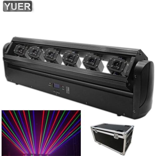 4Pcs/Lot Flight Case 150W RGB Full Color 6 Eyes Moving Head Laser Light For Mobile DJ Disco Party Nightclub Dance Floor Bar
