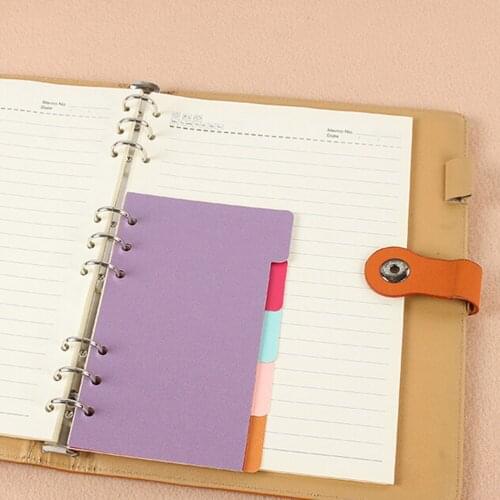 A5 A6 Inner Page organizer Notebook Index Paper Separator Divider Pages Binder Index Dividers 5 Sheets Matching Filofax