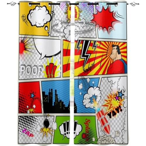 Anime Explosion Comics Retro Style Luxury Home Curtains Modern Home Supplies Living Room Bedroom Custom Curtains