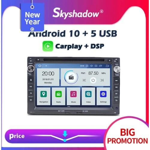 Carplay DSP IPS PX6 Android 10 4GB + 64GB Car DVD Player GPS Map Radio Bluetooth For VW Jetta Bora Golf 4 Passat B5 1997-2009
