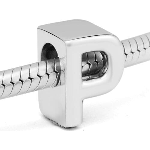 CKK Beads FOR Jewelry Making DIY Letter P Bead Charm Silver 925 Original For Bracelet Necklace Berloque Perles