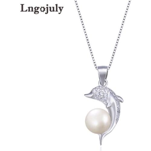 Pure 925 Sterling Silver Fine Jewelry Dolphin Pendant Necklaces For Women Bride Romantic Wedding Party Solid Silver 925 Jewelry