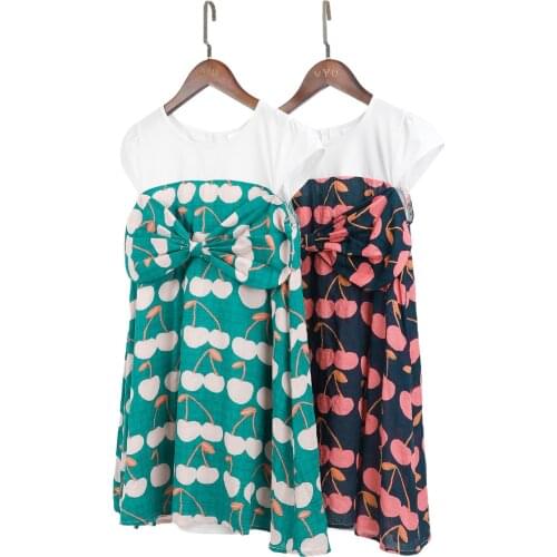 Kids Dress for Girls Flower Dresses Floral Pattern Short Sleeve Princess Dresses Baby Child Casual Clothing 2 To 8 Years Summer