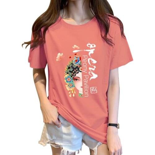 100% Cotton Plus Size T-shirt Womens 2020 New Cartoon Printed Loose Large Size T-shirt Female Fashion Short Sleeve Casual Top