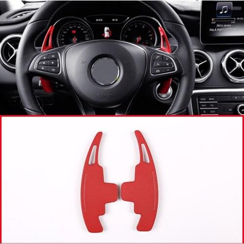 2colors Black Red Aluminum alloy Car Steering Wheel Shift Paddle Trim For Mercedes Benz C GLC E Class W205 W213 X253 Accessories