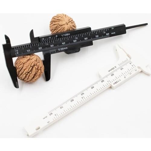 80mm Mini Plastic Double Scale Vernier Caliper Micrometer Diameter Measure Tool Woodworking Gadget Depth Measurement