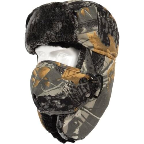 Men Women Winter Hunting Hat Bionic Camouflage Hiking Cap Outdoor Hunting Thermal Warm Cap Ushanka Ear Windproof