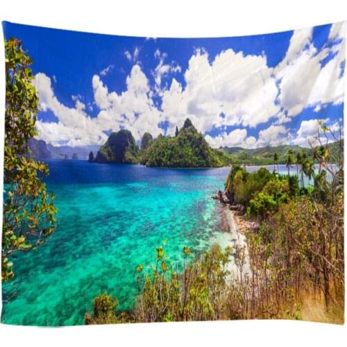 Natural Landscape Tapestry Wall Hanging Cloth Bed Spread Beach Towel Table Cloth YogaMat House Decoration Living Room Decoration