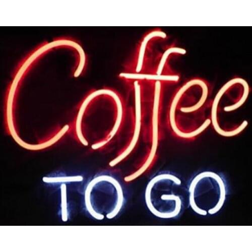 COFFEE TO GO Neon Sign Custom Handmade Real Glass Tube Drink Bar Hotel KTV Store Company Decoration Display Neon Signs 17"X14"