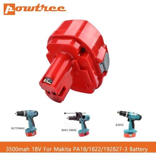 Powtree 3.5Ah 18V NI-MH Power Tool Replacement Battery For Makita 1823 1834 193061-8 4334D 1835F 192828-1 5046DWA 5026DA Z70