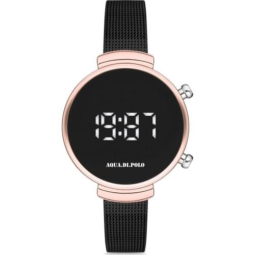 New 2021 Women Black Round Wristwatch automatic mechanical watch simple business women steel band waterproof mechanical watch