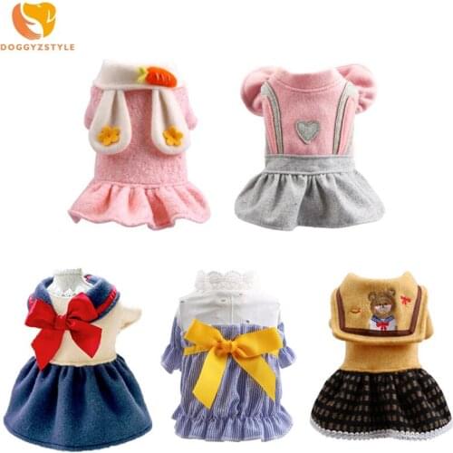 New Pet Clothes Autumn and Winter Clothes Pomeranian Bichon Yorkshire Terrier Dog Cute Bunny Dress Teddy