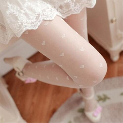1PC New Women All-match Peach Heart Sexy Pantyhose Stockings Fashion Womens Tights Pantyhose Fishnet Mesh Print Collant