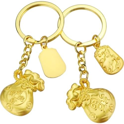 New Year Gift Key Chain Fu Bag Key Chain Creative Zodiac Cow Key Pendant Promotional Gift K3166
