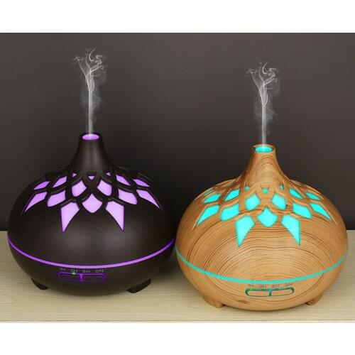 The New Wood Grain Humidifier Aroma Diffuser Hollow Colorful Oil Diffuser for Home and Office Portable Humidifier