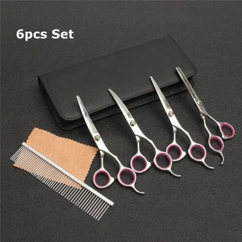 Hair Cutting Scissors Pet Dog Grooming Kit Stainless Steel Curved Shears Tools Puppy Hair Trimmer Pet Accessories