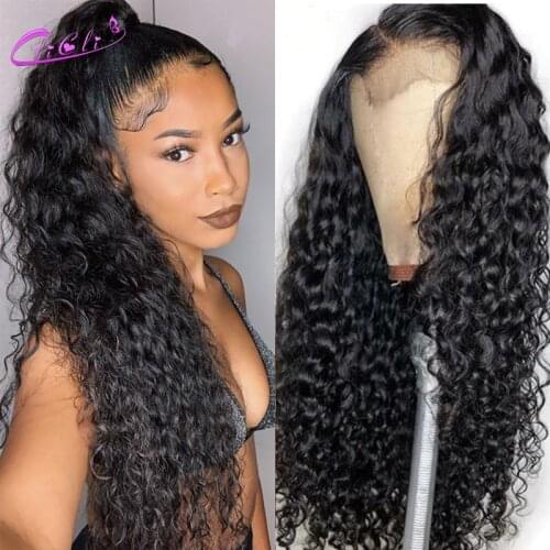 Hd Transparent Lace Frontal Wig Water Wave Closure Wig 4x4 Lace Closure Wig Human Hair Curly Frontal Wig 30 Inch Lace Front Wig
