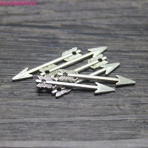 40pcs Arrow charms, Antique tibetan silver Arrow Charms, Arrow Pendants 30x5mm