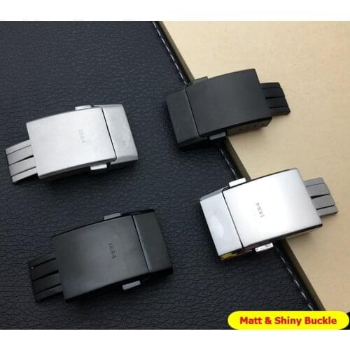 Polishing Matt Stainess Steel Buckle For Breitling Watchband 20*20mm Double Click Clasp watch band strap 1884 logo on black tool
