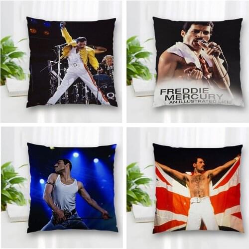 Custom Freddie Mercury Pillowcase With Zippered Bedroom Home Office Decorative Pillow Sofa Pillowcase Cushions Pillowcover