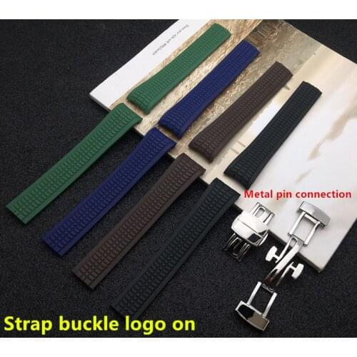 21mm Black Brown Green Blue Silicone Rubber Watch Band For PP Patek strap for Aquanaut Philippe 5167R 5167A watchband metal pins