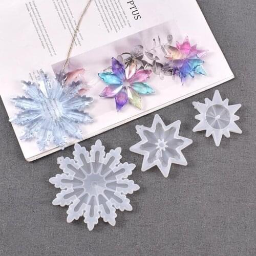 Silicone Moulds Snowflake, DIY Epoxy Snowflake Pendant Resin Mold, Crystal Epoxy Jewelry Casting Mold Craft Tool for Wedding