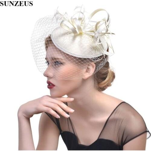 Bridal Hats with Face Veil Europe Ladies Party Hats Hair Accessories Wedding Hats for Brides gioielli capelli sposa SH37