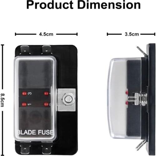 LED Indicator 4-Ways Chip Fuse Box And Protective Sheath Suitable For Rvs Cars Ships Marine