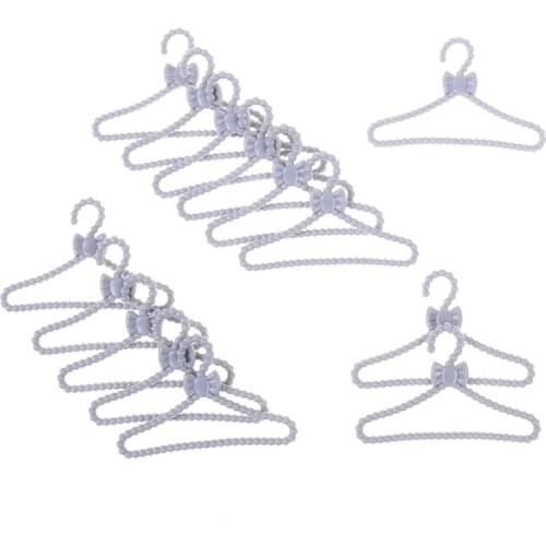 20/12/10pcs Lovely Gray Hangers Mini Cute Wardrobe Dress Coat Clothes Plastic Accessories For Doll Dollhouse Gift Toy