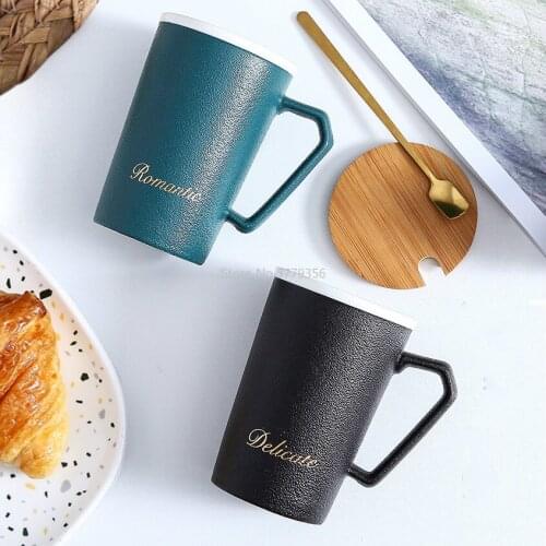High-quality Household Practical Ceramic Mug with Lid Simple and Light Luxury Mug Creative Gift Mug Business Office Water Mug