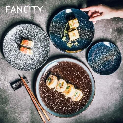 FANCITY High-value Japanese-style creative ceramic plates, household dishes, meat dishes, commercial restaurants, western food s