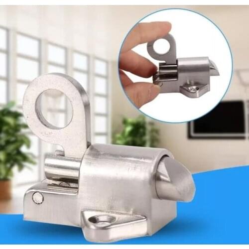 Aluminum Alloy Latch Automatic Mounting Bolt Pull Ring Spring Bounce Latch For Home Window JS22