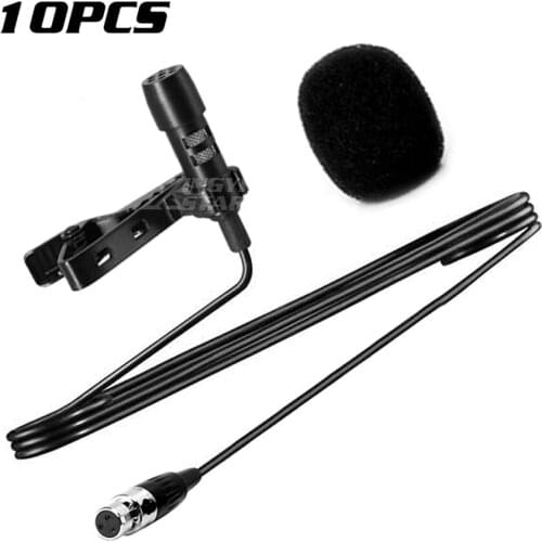10Pcs Mini XLR 3 Pin TA3F Tie on Clip Lavalier Mic Lapel Microphone Mike For Samson Wireless Karaoke System Bodypack Transmitter